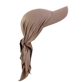 BUDUBIBI Headscarf Baseball Cap, Ethnic Turban Wide Scraf Head Wrap Sun Hat Hair Loss Summer Beach Outdoor Sport Cap for Men Women, Khaki